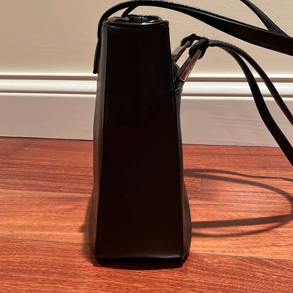 Liz Claiborne Vintage Faux Leather Handbag Black with Silver Accents, 10x9x2 - Picture 11 of 16